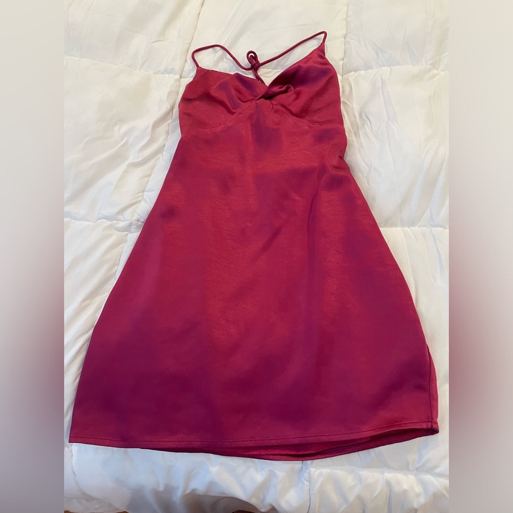 Burgundy, spaghetti, strap, dress size extra small